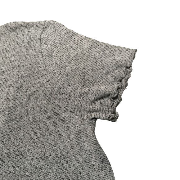 Caution to the Wind Top Short Sleeve Wrap Shirt Grey‎ Women's M Casual Neutral - Picture 8 of 8